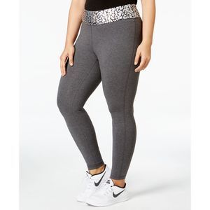 Material Girl Womens Active Plus Size Waist Crackle Printed Yoga Leggings